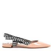 Buy an authentic second-hand Miu Miu Nude Patent Bow Flats in Size 41 1/2 in very good condition at Labellov in very good condition.