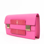 Delvaux Madame Flamingo Polo & Galuchat Pochette Clutch