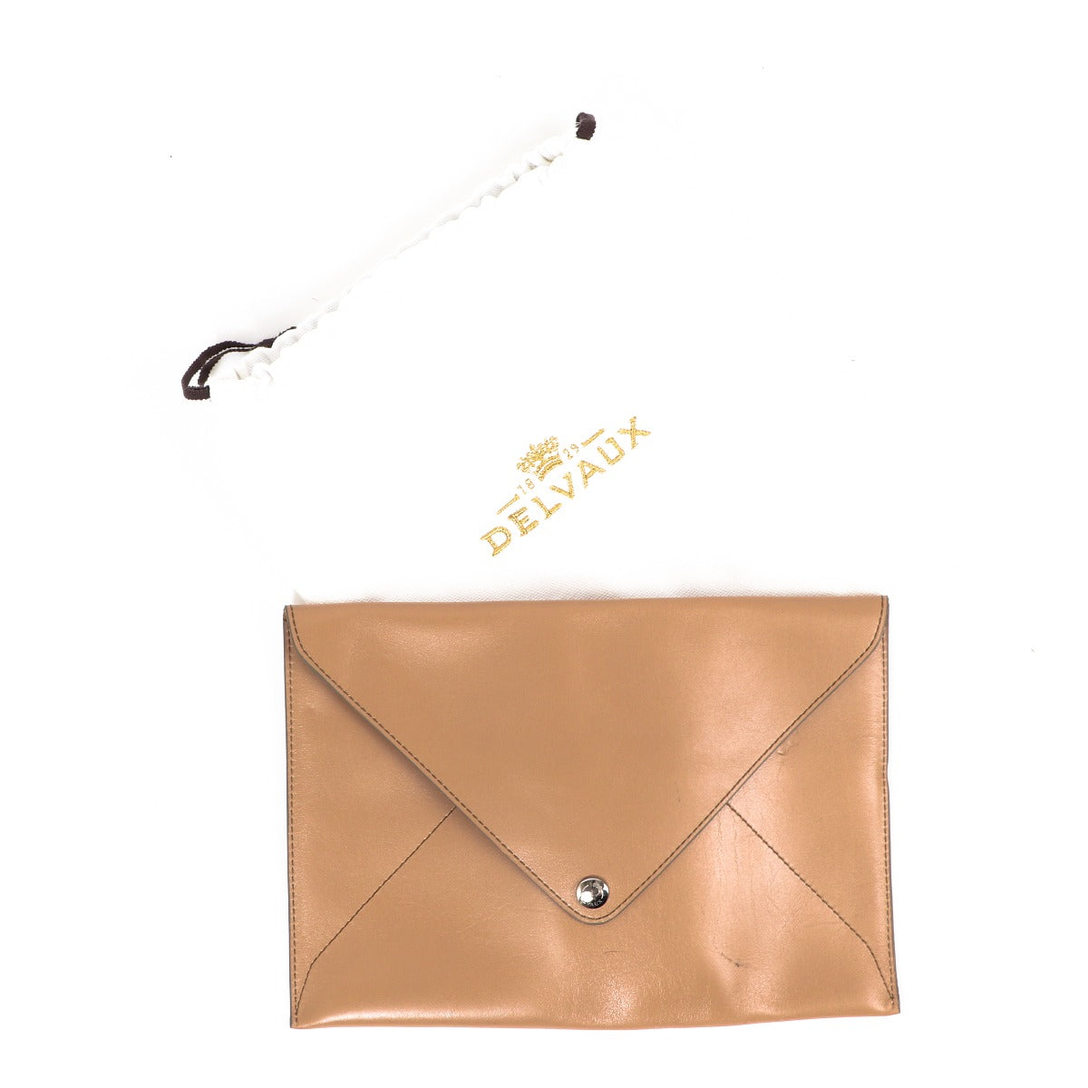 Delvaux Dark Beige Envelop Clutch