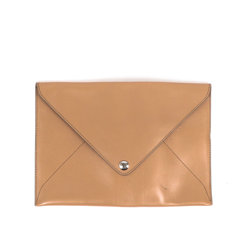 Delvaux Dark Beige Envelop Clutch