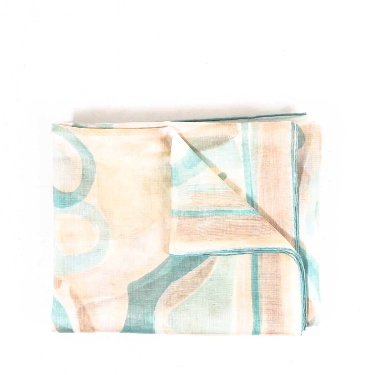 Delvaux Blauw Beige Katoenen Sjaal