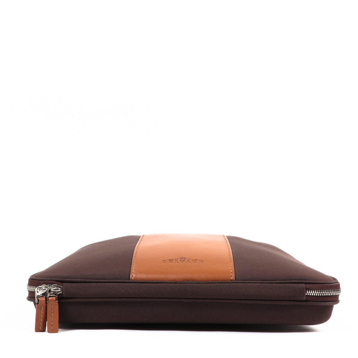 Delvaux Airess Laptophoes 13 Canvas Bruin/Cognac Aktetas