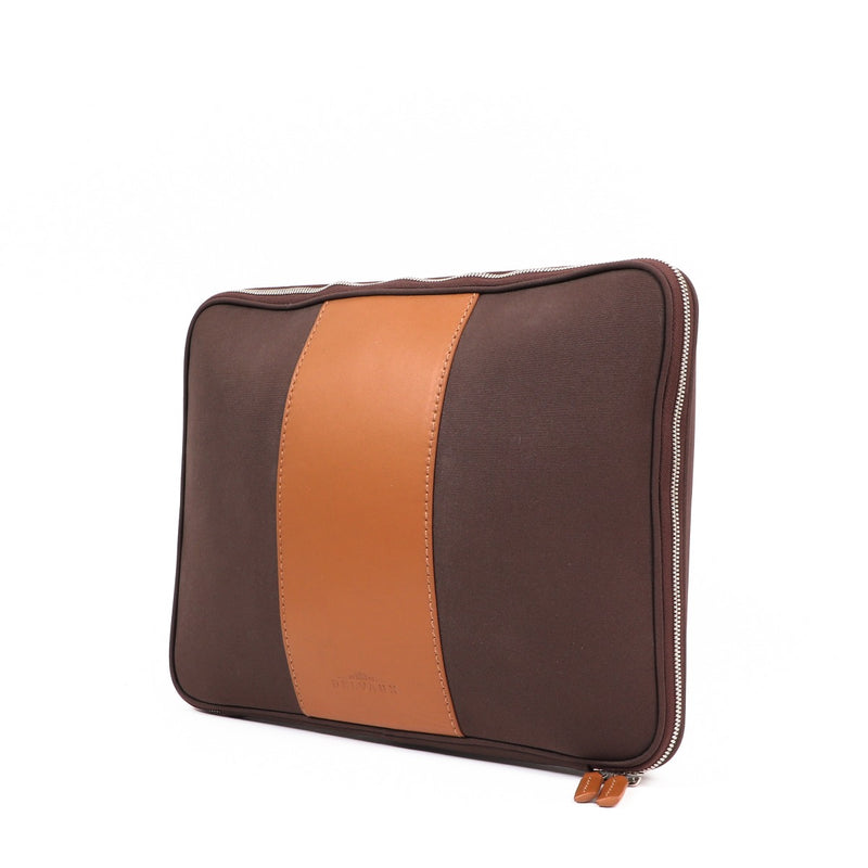 Delvaux Airess Laptophoes 13 Canvas Bruin/Cognac