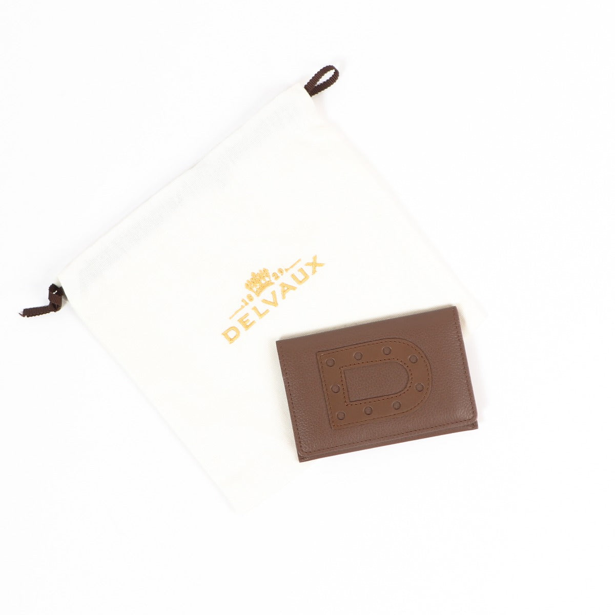 Delvaux Brown D Card Holder