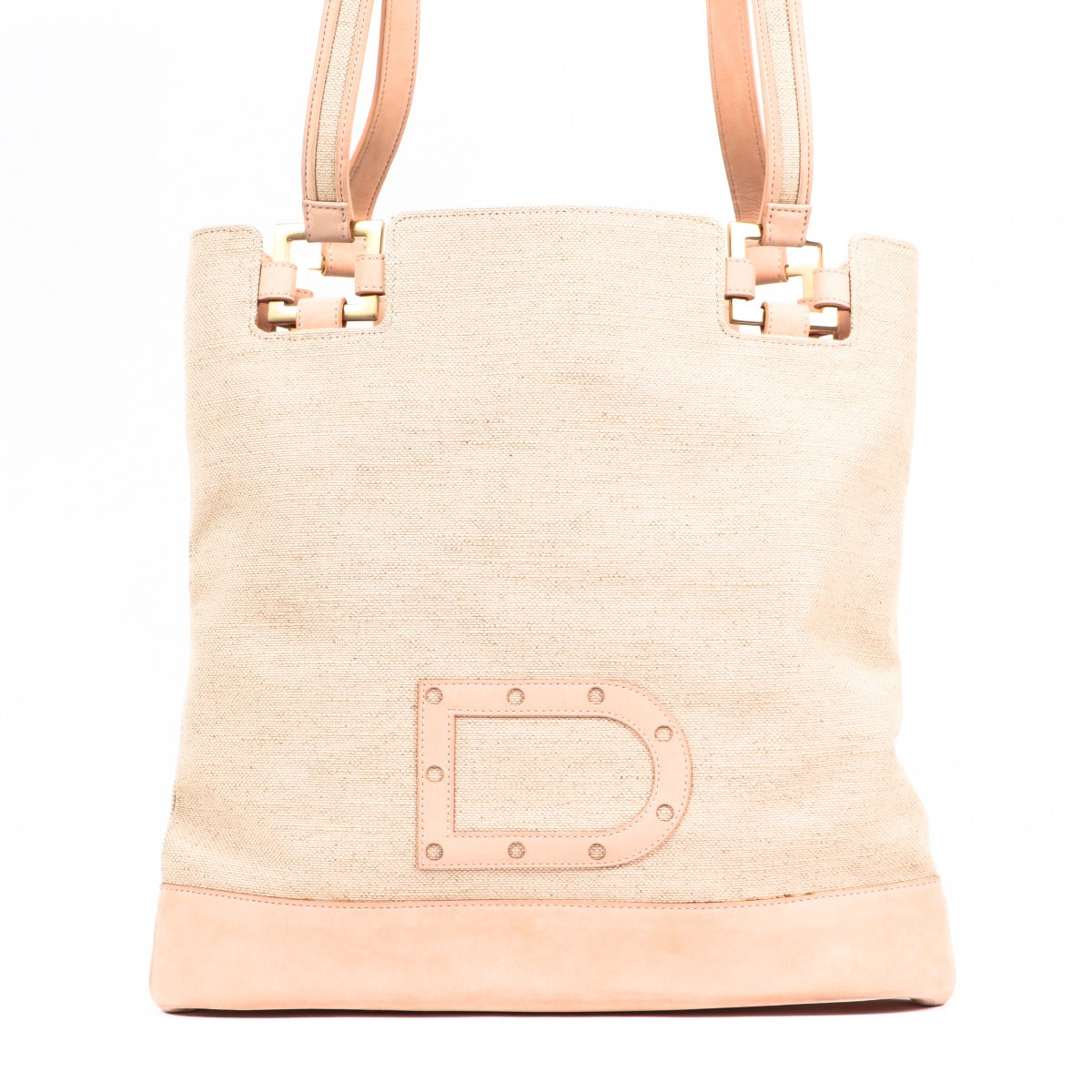 Delvaux Paul Nude Canvas Tote Bag