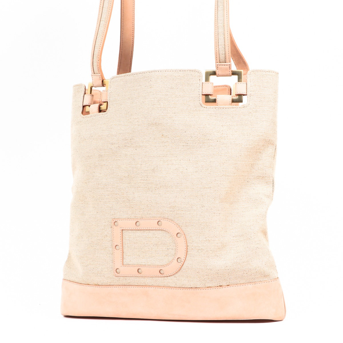 Delvaux Paul Nude Canvas Tote Bag