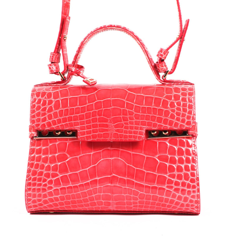 Delvaux Tempête Mini Rose Candy Shiny Alligator