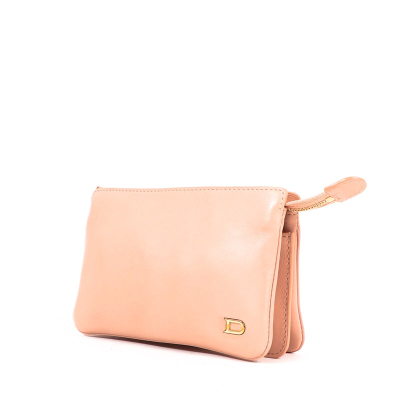 Delvaux Nude Leather Pouch