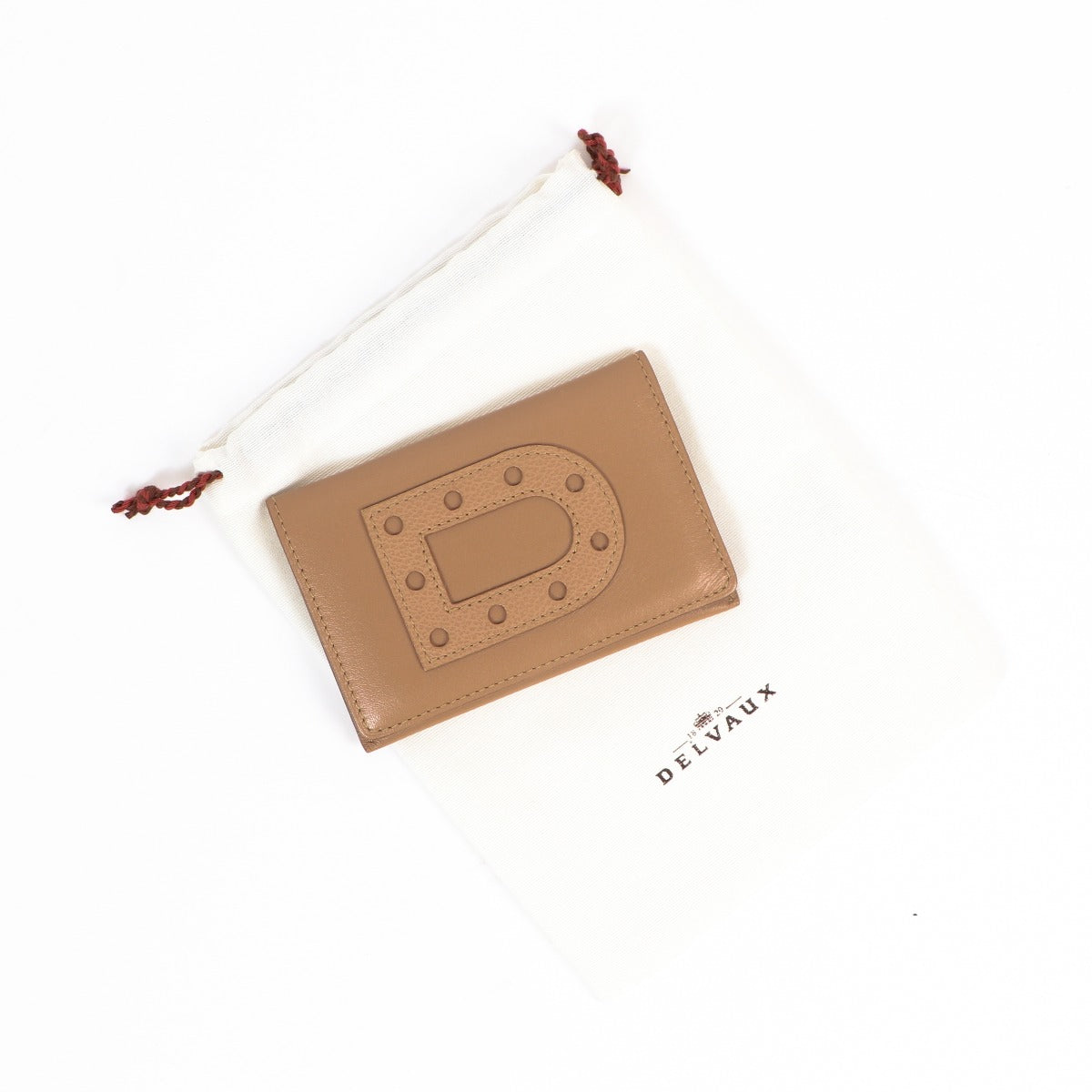 Portefeuille Delvaux D en cuir marron