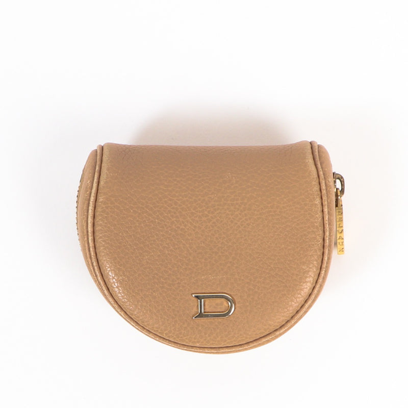 Delvaux Taupe Leather Coin Wallet