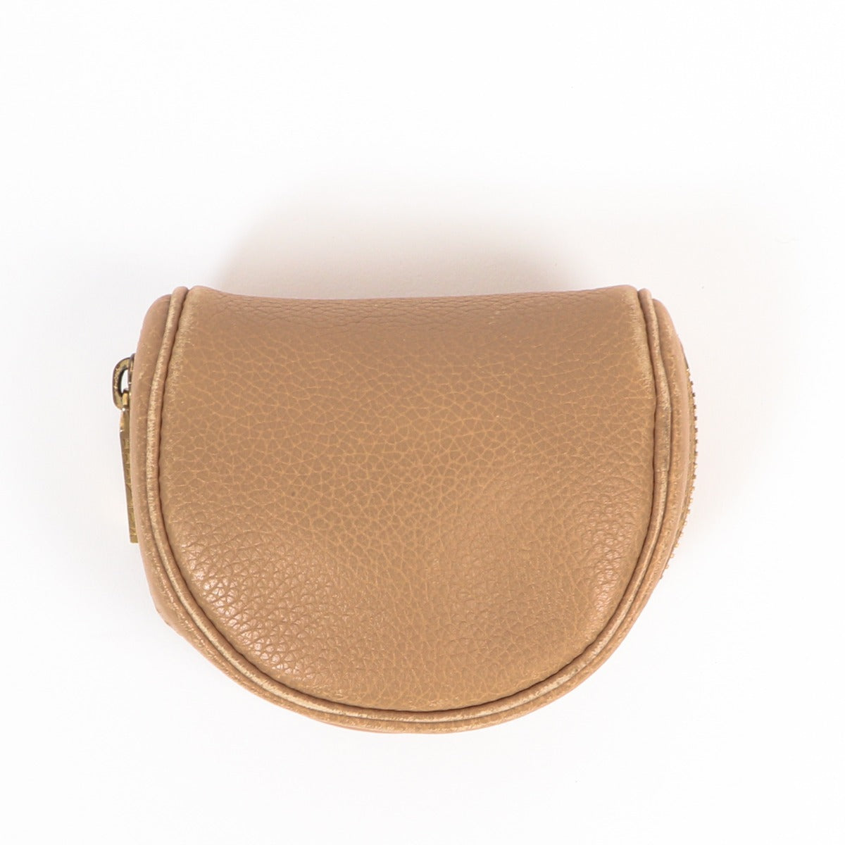 Delvaux Ecu Taupe Leren Muntportemonnee