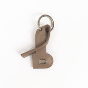 Delvaux Taupe Leather Keychain