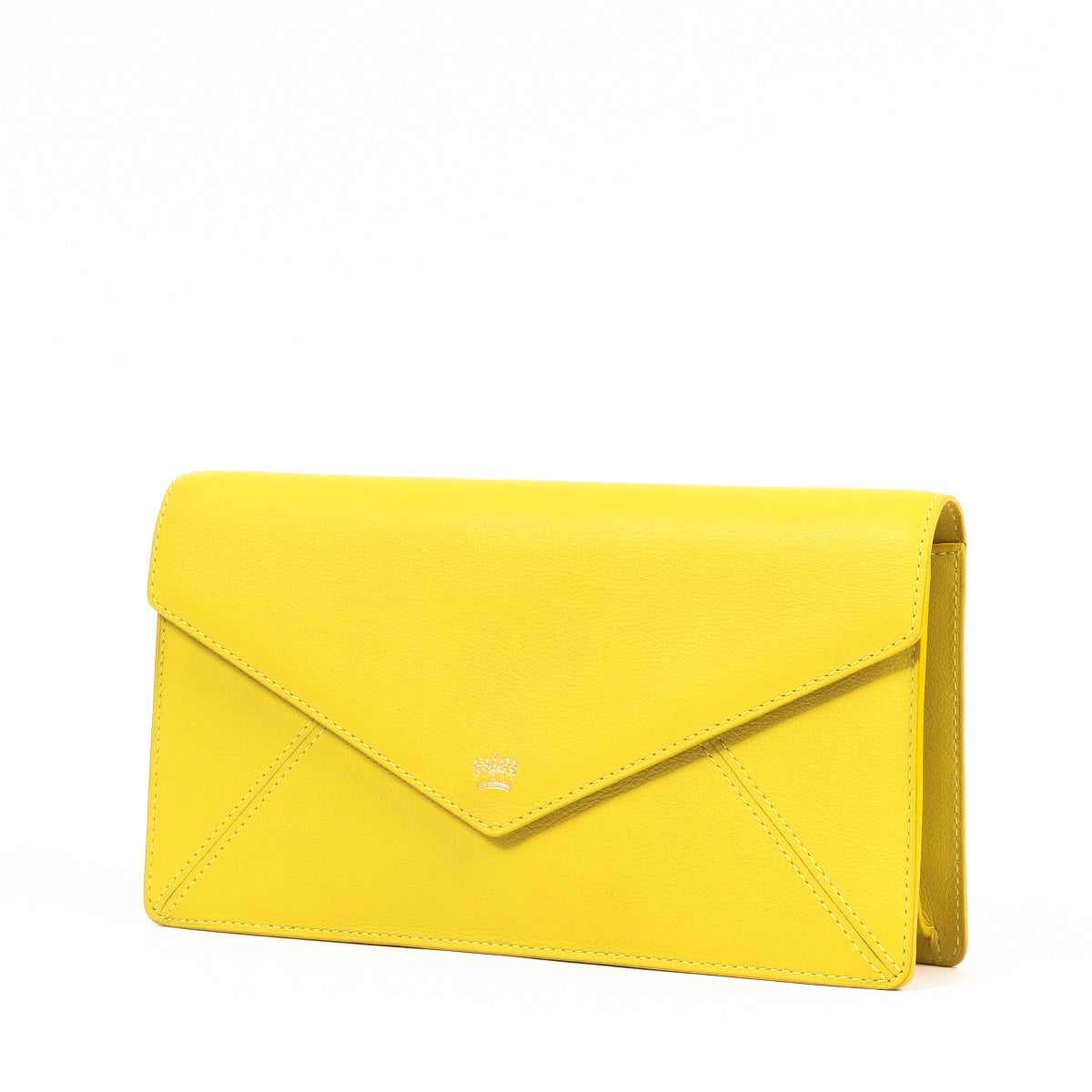 Delvaux Brin De Folie Gele Leren Clutch Met Ketting