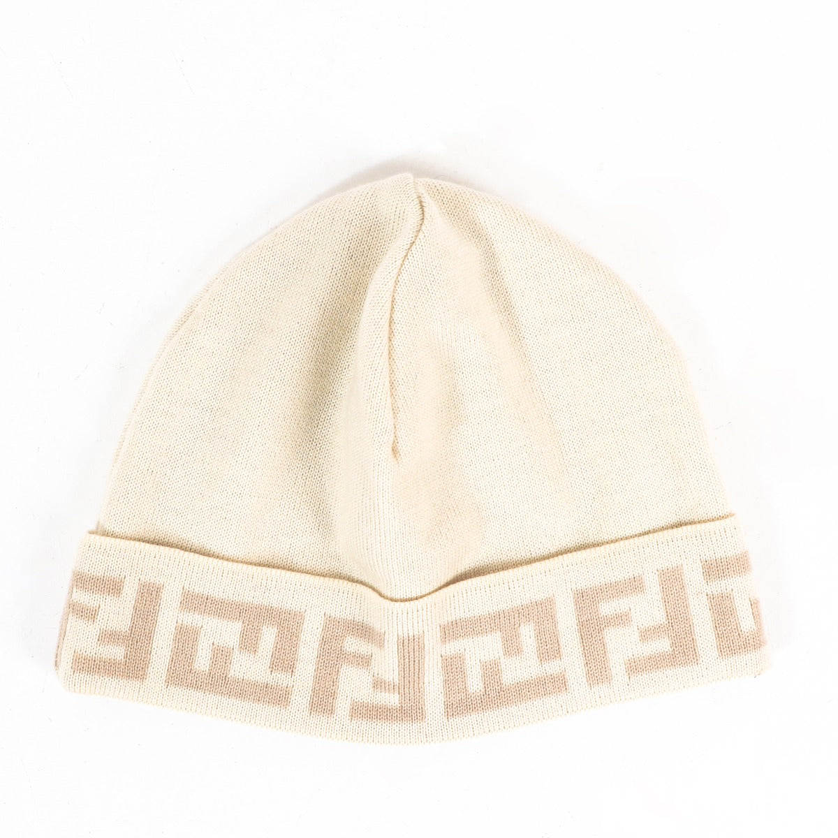 Fendi Beige FF Beanie