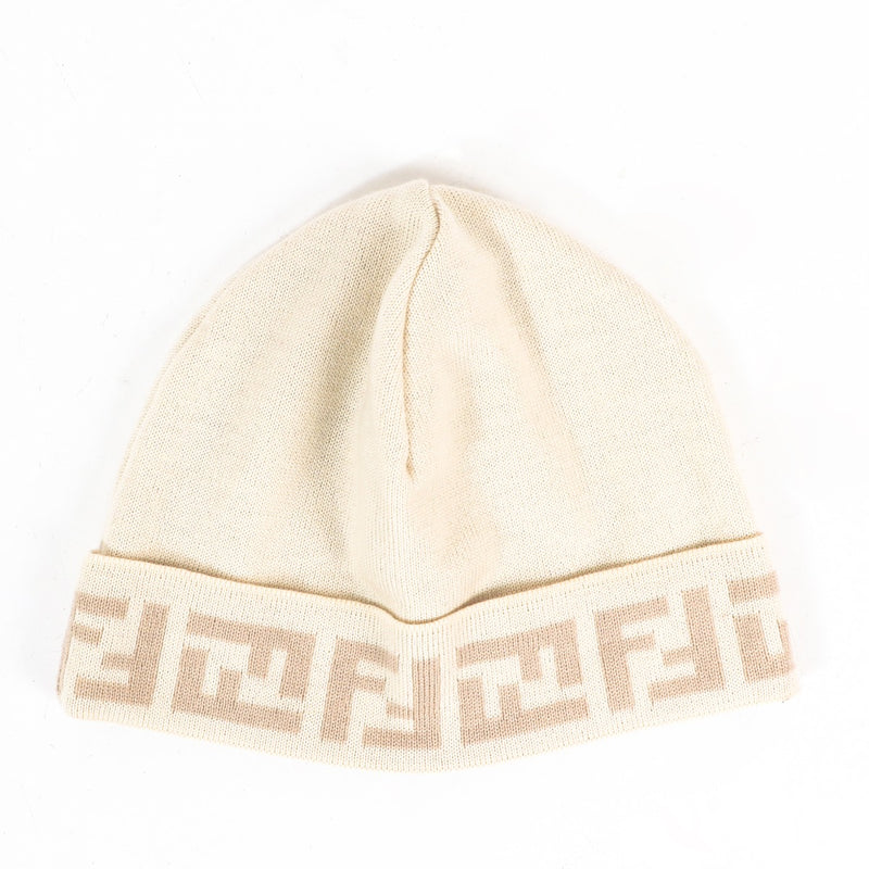 Fendi Beige FF Beanie