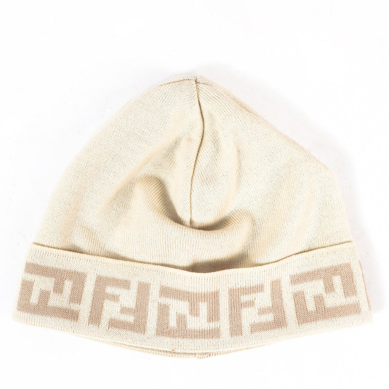 Fendi Beige FF Beanie