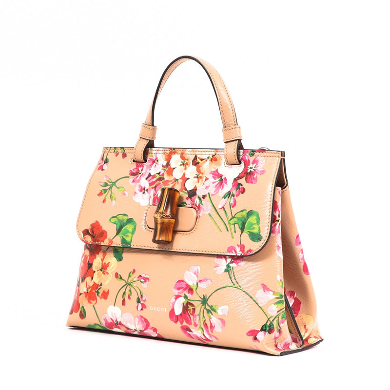 Gucci Pink Floral Bamboo Daily Handbag