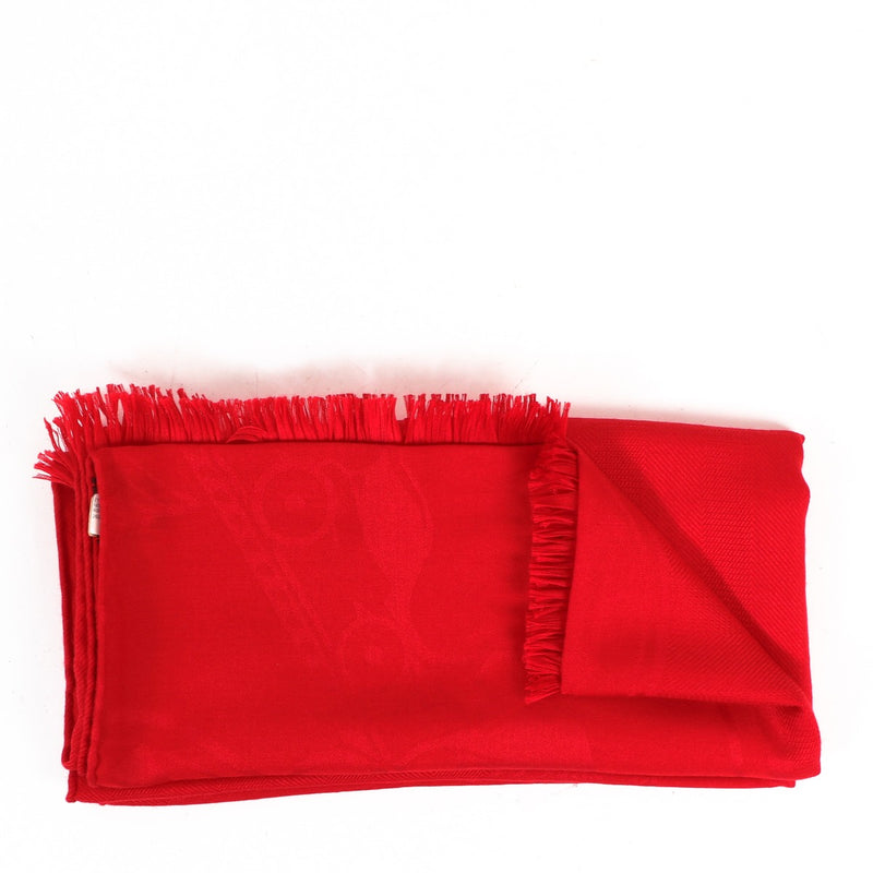 Hermès Rouge Vif Nieuwe Libris Cashmere Zijden Sjaal