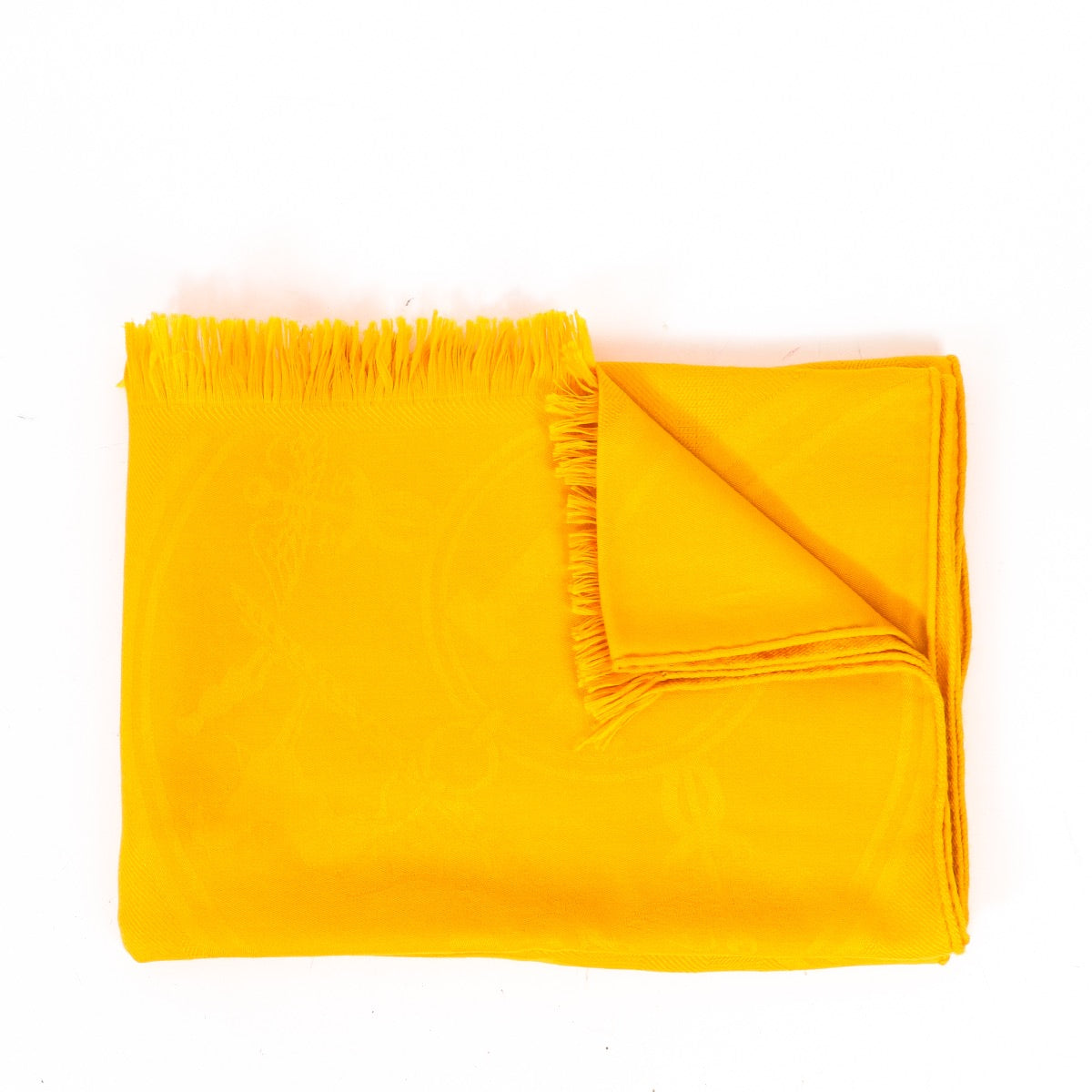 Buy an authentic Hermès Orange New Libris Cashmere Scarf as new condition at Labellov in Antwerp.