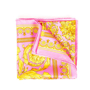 Versace Barocco Pink Large Silk Foulard Scarf