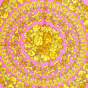 Versace Barocco Pink Large Silk Foulard Scarf