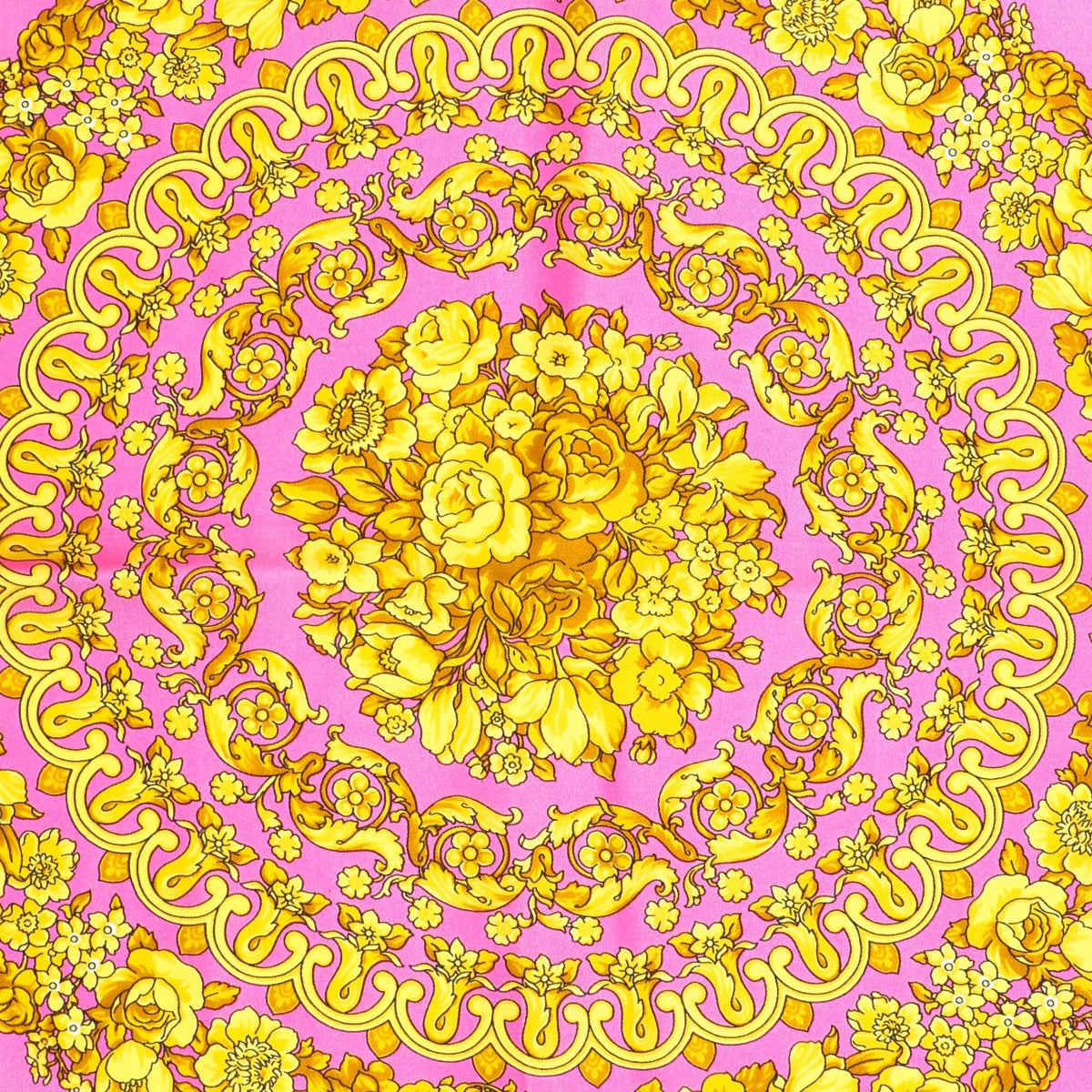 Versace Barocco Pink Large Silk Foulard Scarf