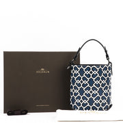 Buy an authentic second-hand Delvaux White Blue Leather Pin Limited Edition Top Handle Bag in very good condition at Labellov in Antwerp.