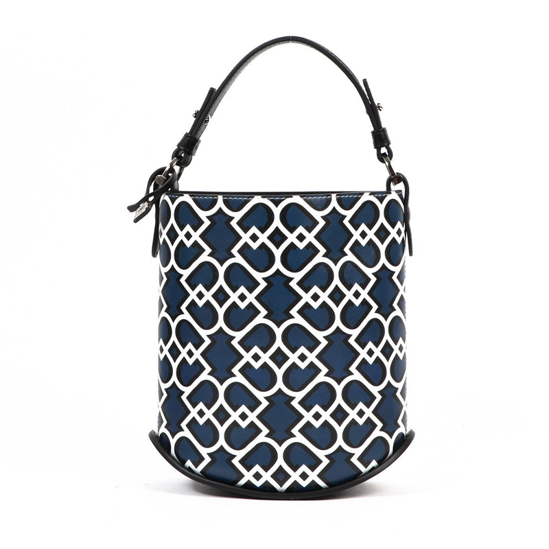 Buy an authentic second-hand Delvaux White Blue Leather Pin Limited Edition Top Handle Bag in very good condition at Labellov in Antwerp.