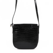 Buy an authentic second-hand Delvaux Black Croco Leather Crossbody Bag in very good condition at Labellov in Antwerp.