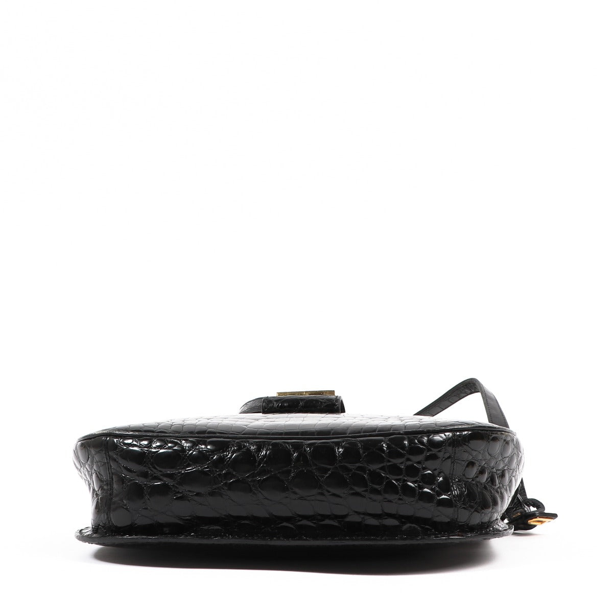 Buy an authentic second-hand Delvaux Black Croco Leather Crossbody Bag in very good condition at Labellov in Antwerp.