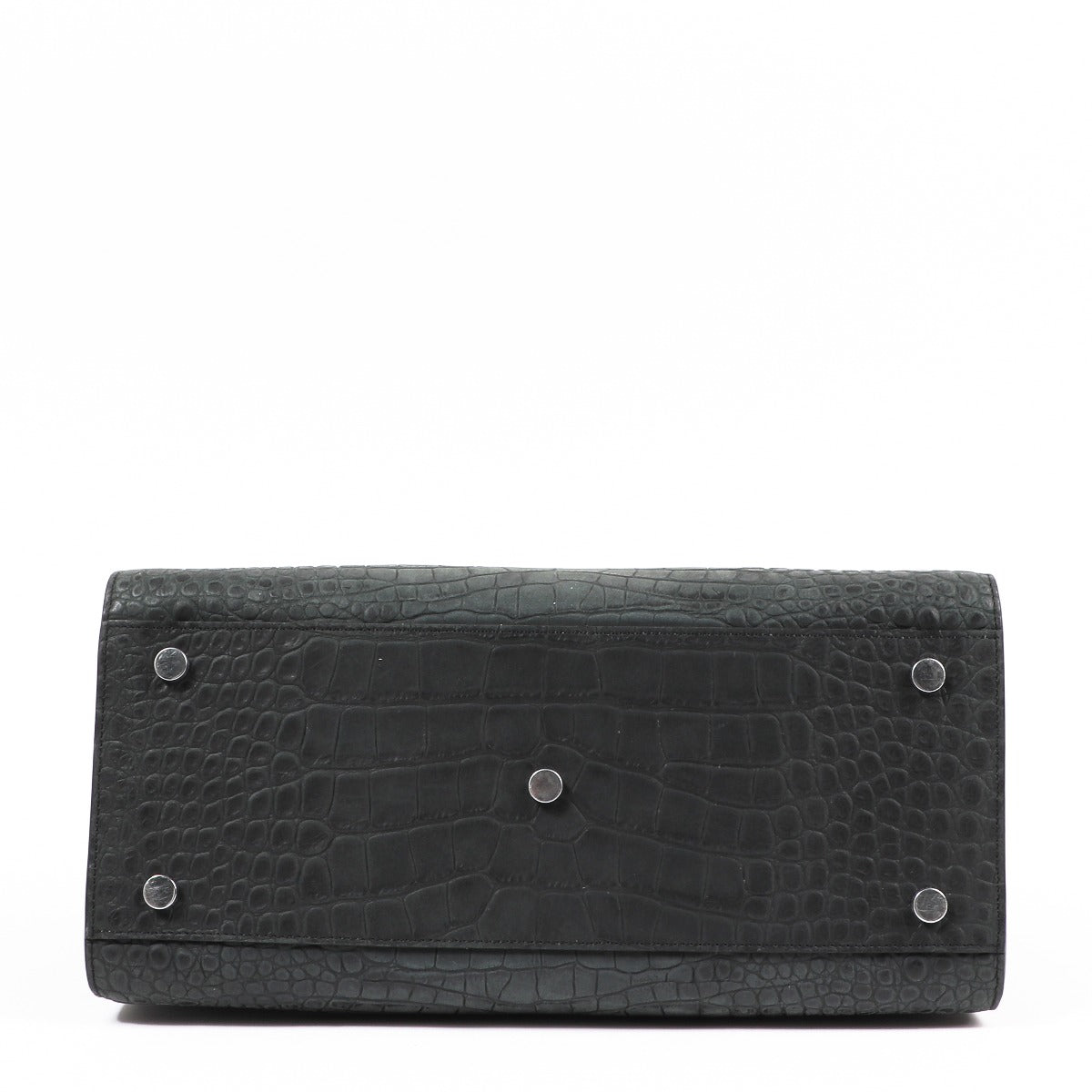 Buy an authentic second-hand Saint Laurent Grey Crocodile-Embossed Matte Leather Sac de Jour Top Handle Bag in very good condition at Labellov in Antwerp.