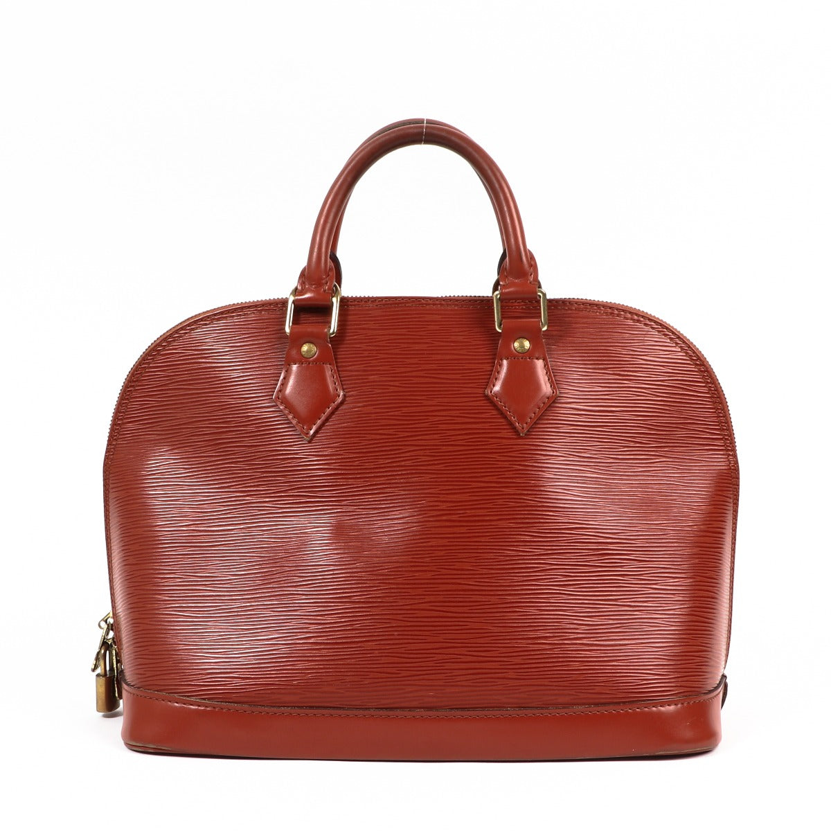 Buy an authentic second-hand Louis Vuitton Orange Epi Leather Top Handle Alma Bag in very good condition at Labellov in Antwerp.
