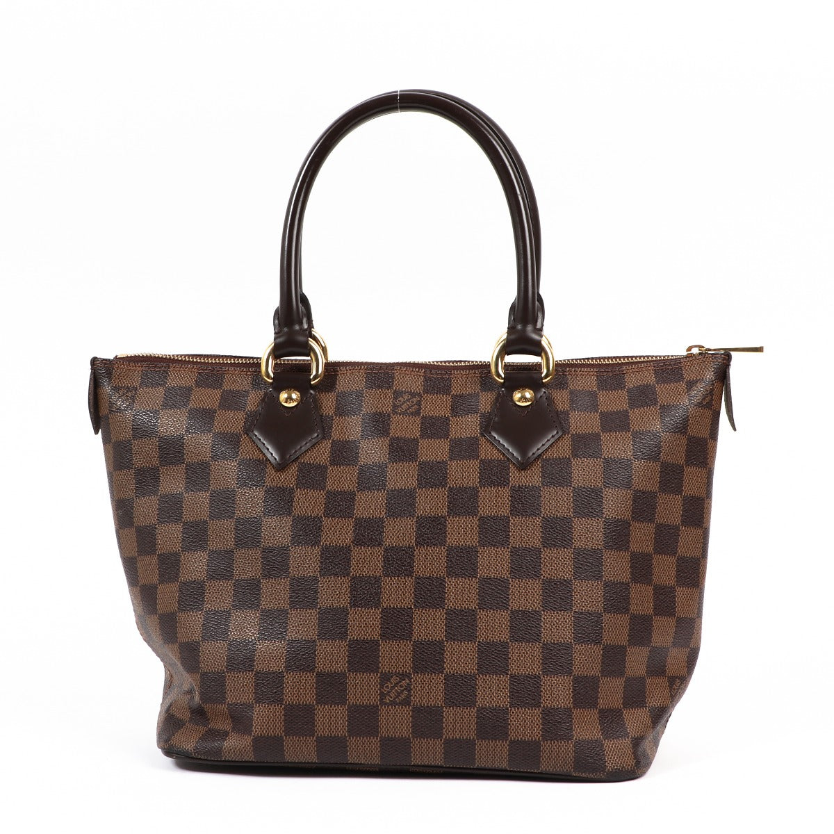 Buy an authentic second-hand Louis Vuitton Damier Ebene Saleye PM Top Handle Bag in very good condition at Labellov in Antwerp.