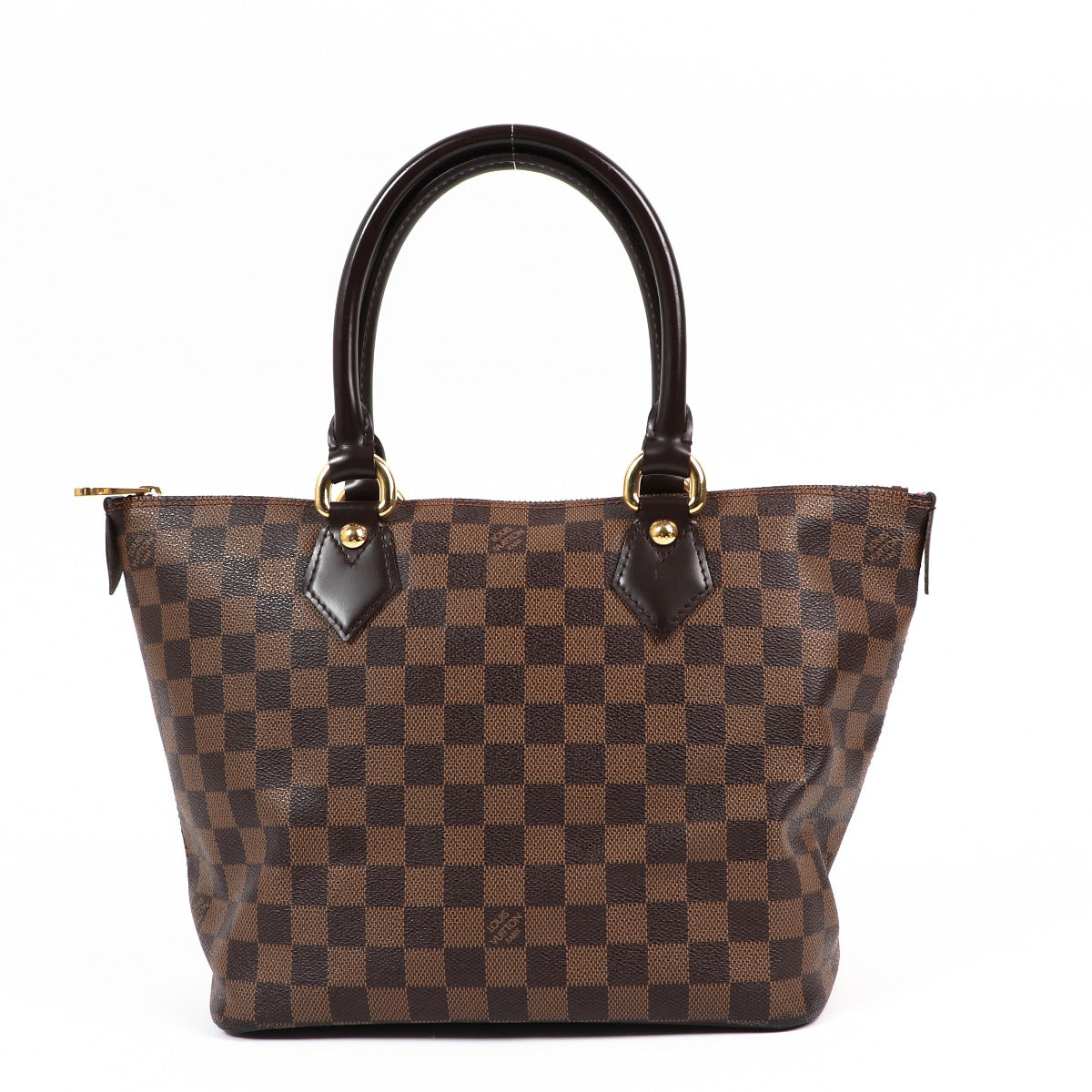 Buy an authentic second-hand Louis Vuitton Damier Ebene Saleye PM Top Handle Bag in very good condition at Labellov in Antwerp.