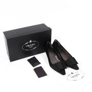 Buy authentic second-hand Prada Black Satin Kitten Heels - Size 37 in very good condition at Labellov in Antwerp.