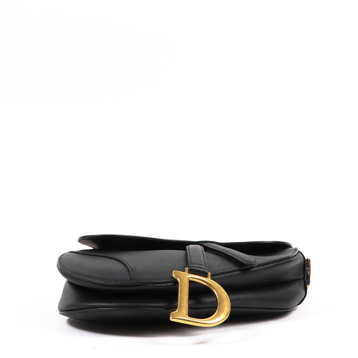Christian Dior Saddle Tas Zwart Generfd Kalfsleer