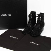 Chanel Black Suede Ankle Boots