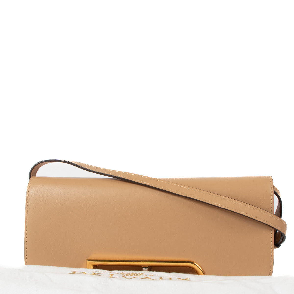 Delvaux Latte Olen Calf Lingot Clutch Bag