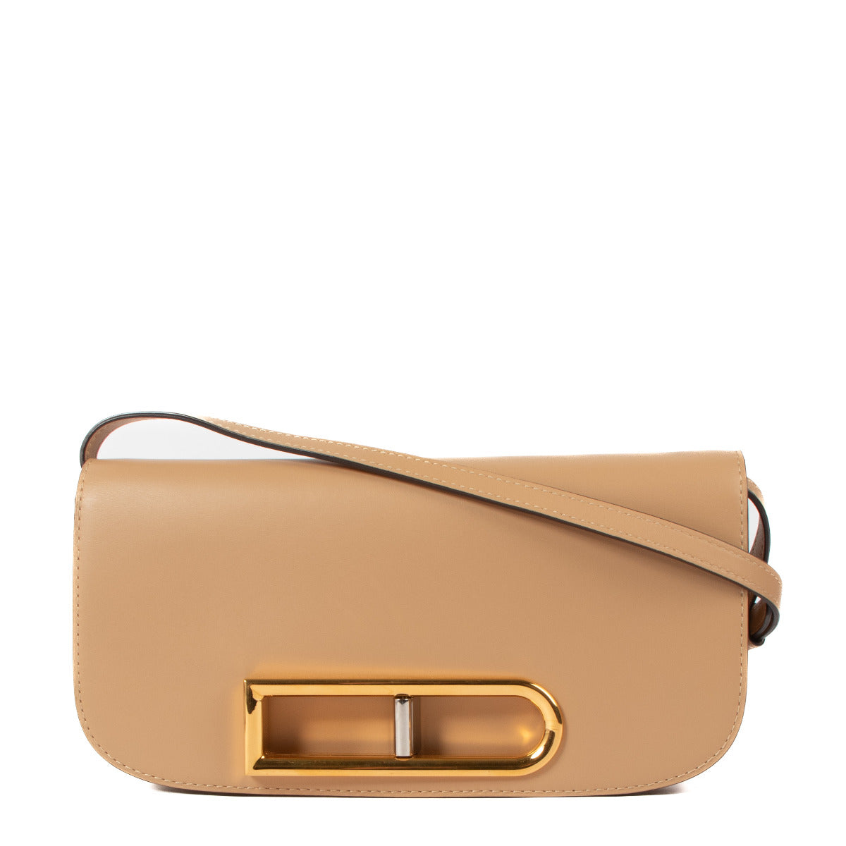 Delvaux Latte Olen Calf Lingot Clutch Bag