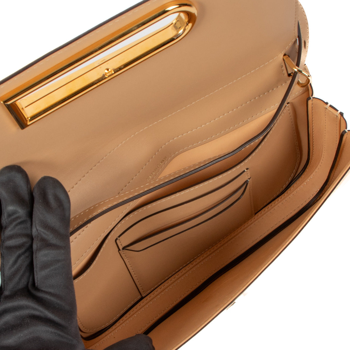 Delvaux Latte Olen Calf Lingot Clutch Bag