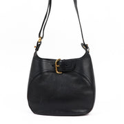 Delvaux Midnight Blue Grained Leather Souverain Shoulder Bag
