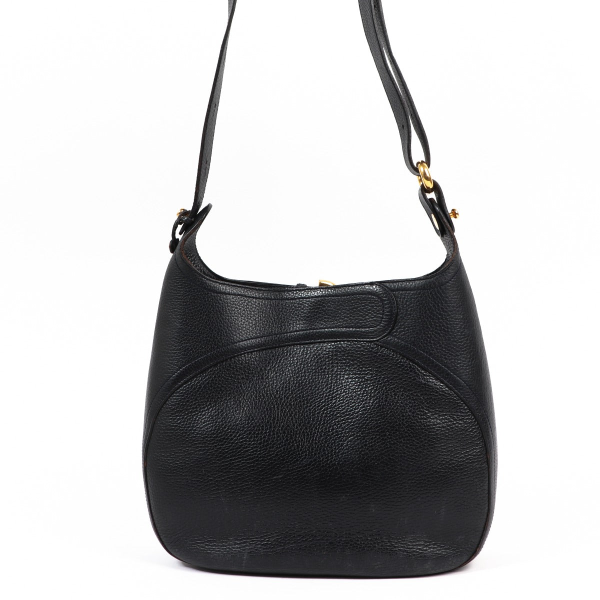 Delvaux Midnight Blue Grained Leather Souverain Shoulder Bag
