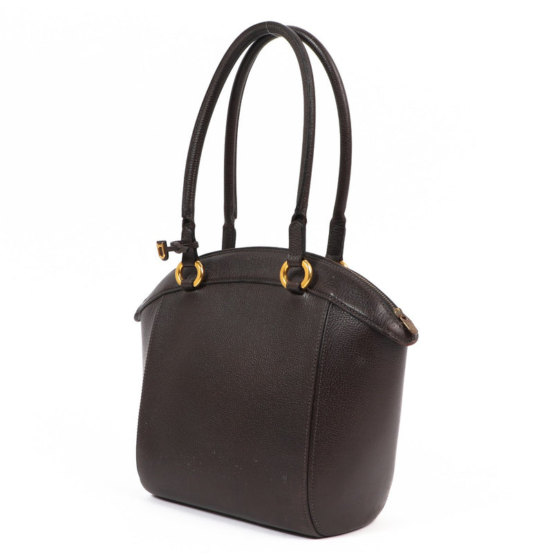 Buy an authentic second-hand Delvaux Brown Leather Charme Top Handle Bag in preloved condition at Labellov in Antwerp.