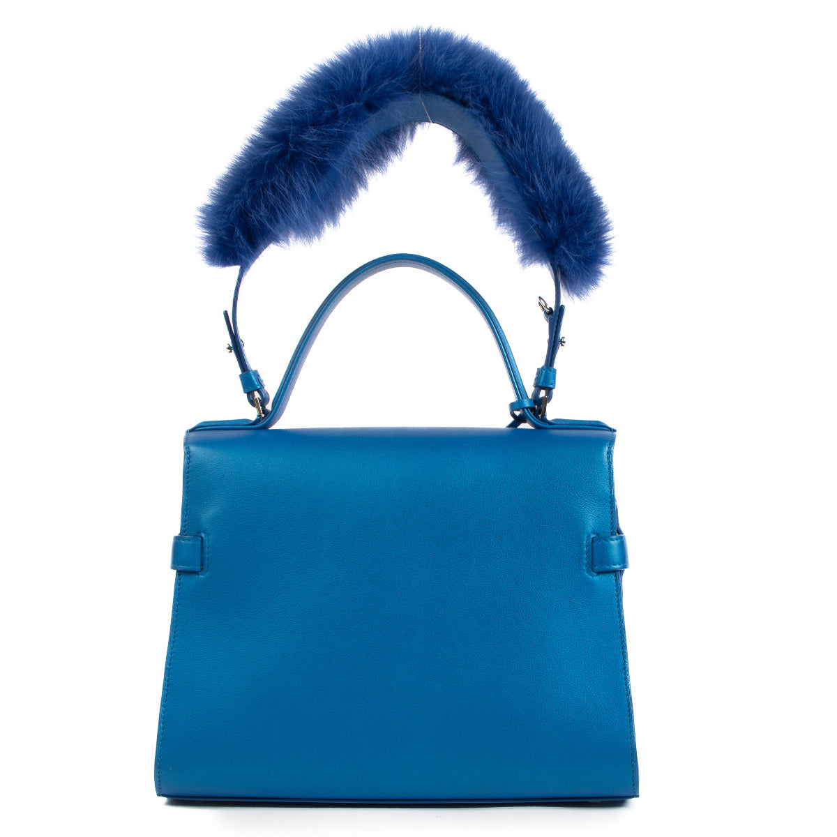 Delvaux Electric Satin Tempête MM + Bandoulière en Fourrure