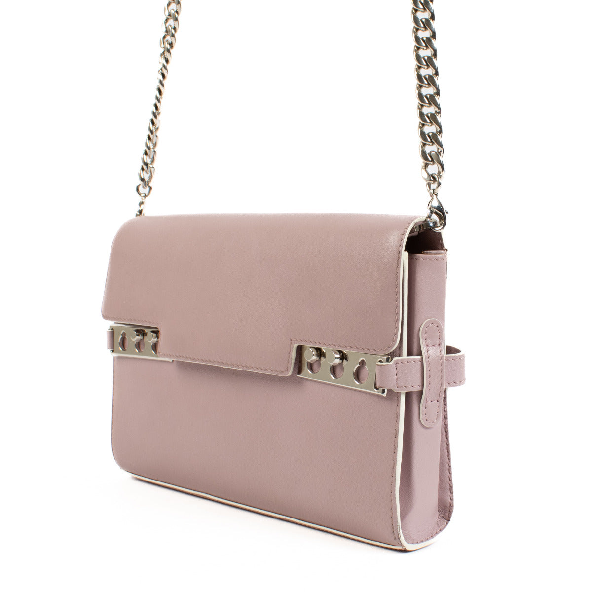 Delvaux Mauve Tempête Pochette Wallet On Chain Bag