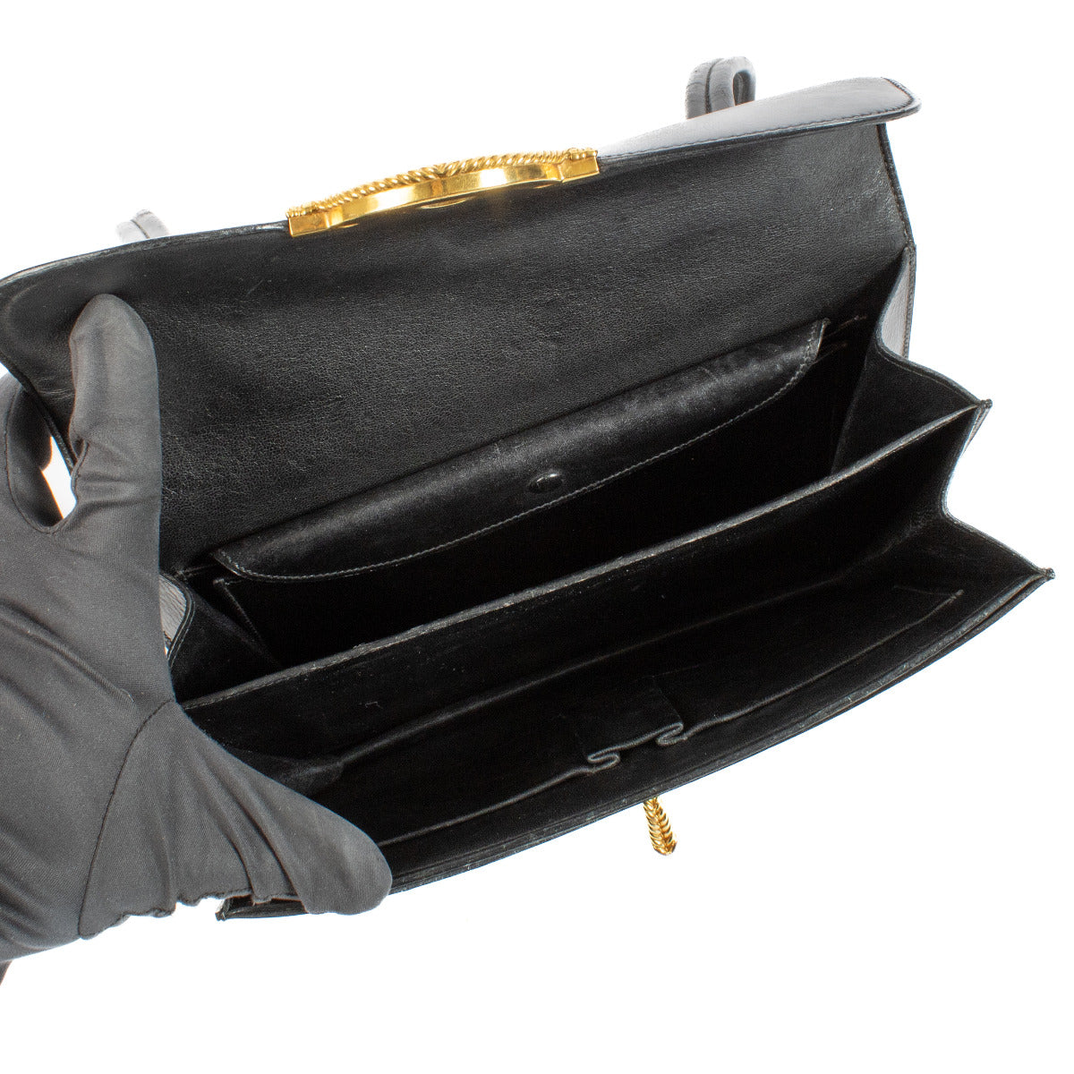 Hermès Black Vintage Boxcalf Leather Shoulder Bag