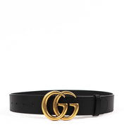 Buy an authentic second-hand Gucci Black Leather GG Marmont Belt in Size 75 in very good condition at Labellov in Antwerp.