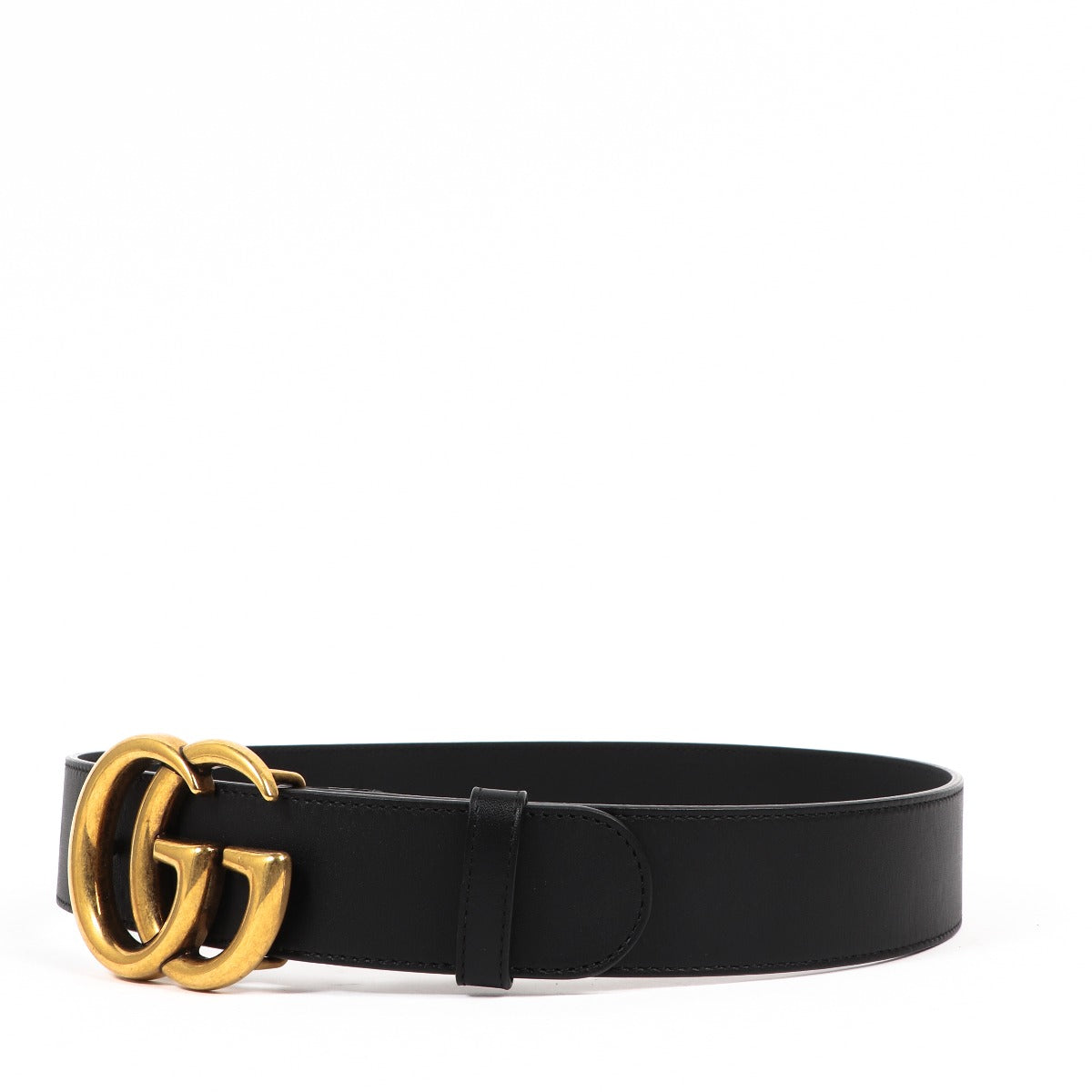 Buy an authentic second-hand Gucci Black Leather GG Marmont Belt in Size 75 in very good condition at Labellov in Antwerp.