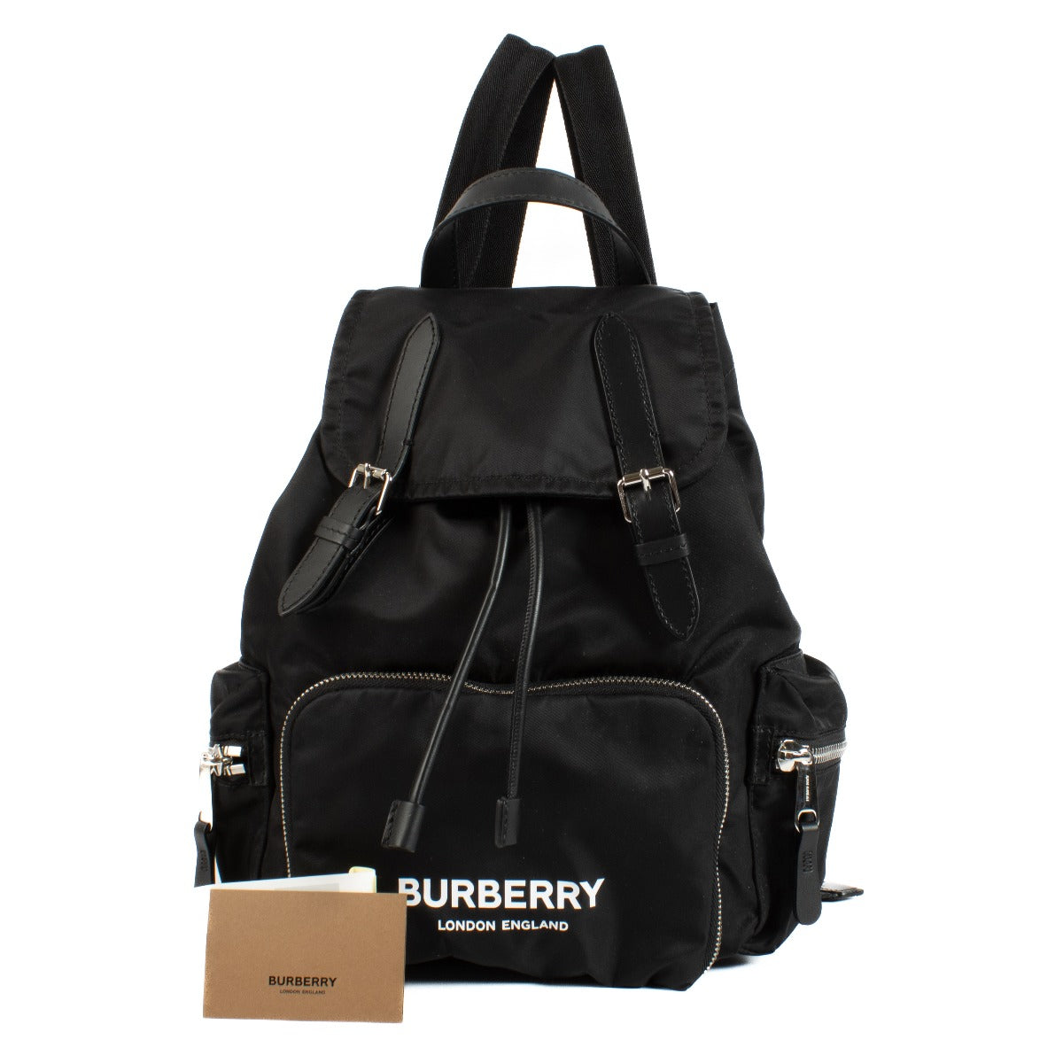 Shop safe online at Labellov in Antwerp, Brussels and Knokke this 100% authentic second hand Burberry Black Econyl Logo Rucksack Backpack