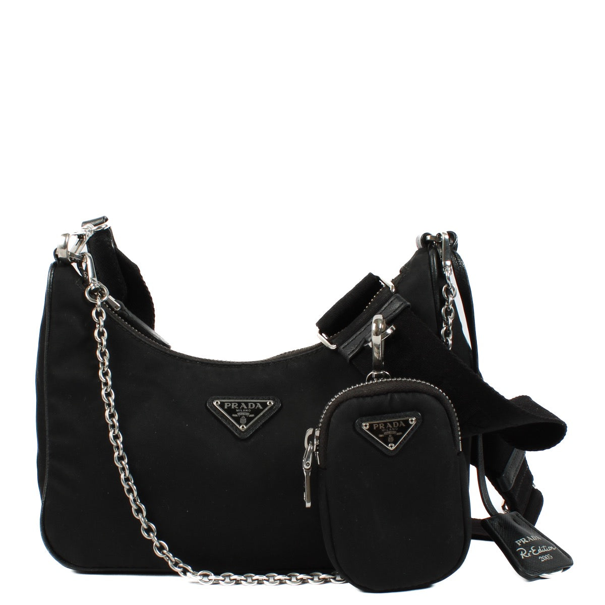 shop 100% authentic second hand Prada Black Re-edition 2005 Nylon Bag on Labellov.com